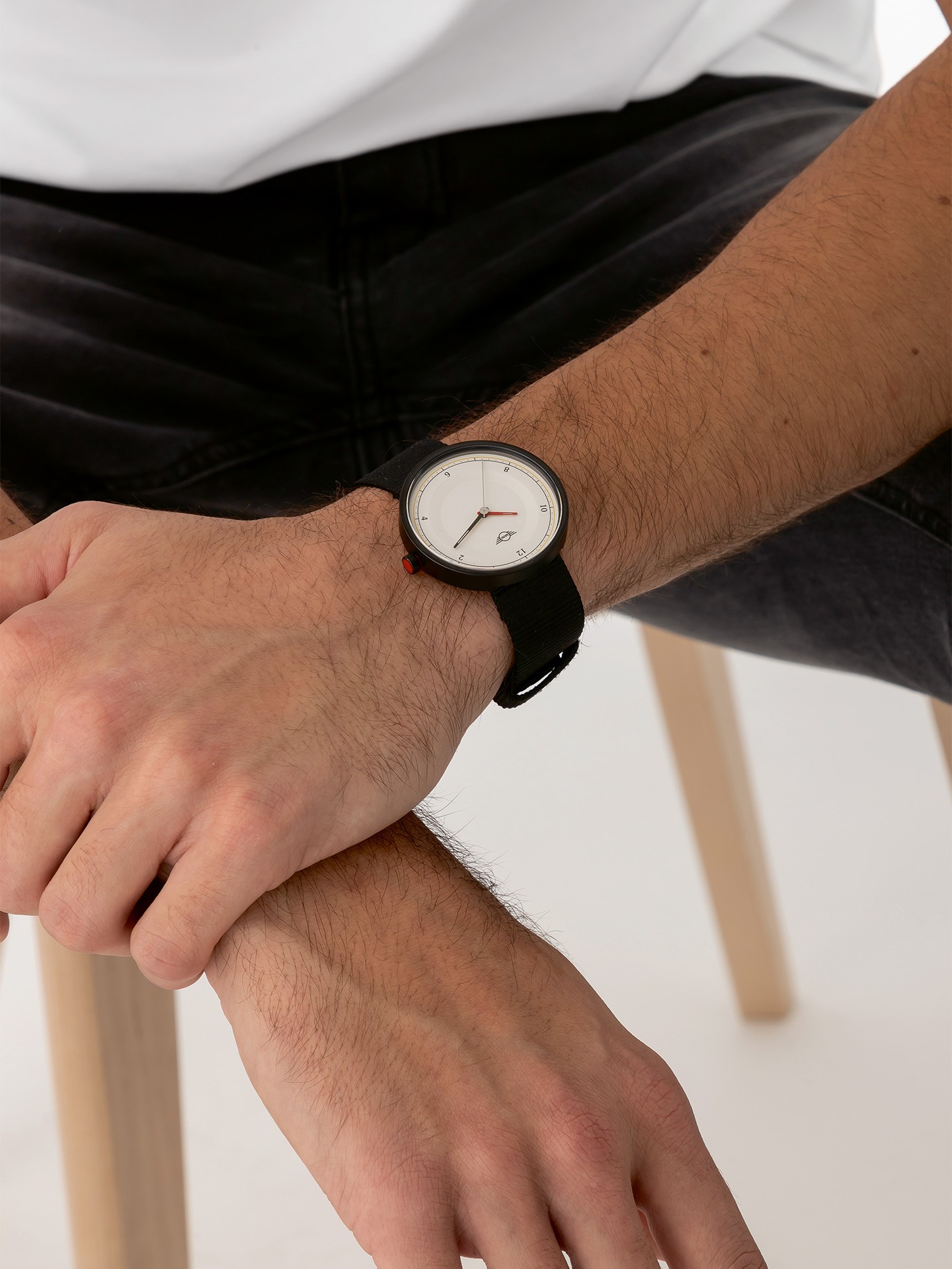 MINI definite watch in black.